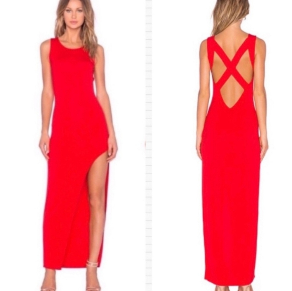 Lovers + Friends Vibrant Red Backless Dress